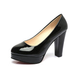 kamames kamames Size High Heels Spring 2023 New Single Shoes Round Head Thick With Patent Leather Waterproof Platform Sexy Thick Bottom Wedding Shoes Women