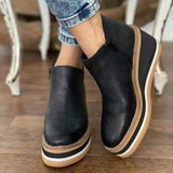 kamames Shoes Women 2022 Autumn Black Platform Boots Women Zipper Wedge Booties Size 43 Heeled Ankle Boots Botas De Mujer