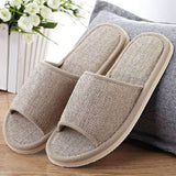 Summer Flax Slippers Women Men Casual Linen Slides Multi-Style Non-Slip EVA Home Flip Flops Indoor Shoes Female Sandals