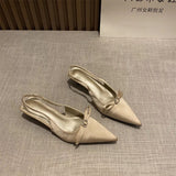 kamames High-Heeled Baotou Sandals Fairy Shoes 2024 New Spring And Summer French With Skirt Back Empty Tripping Single Shoes