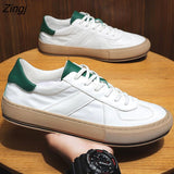 kamames Sneakers Male Spring Footwear Casual Vulcanized Sneakers Man Leather White Shoes 2023 New Shoes Man