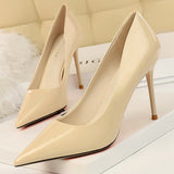 BIGTREE Shoes Fashion Woman Pumps Patent Leather High Heels Stiletto Heels Occupation OL Office Shoes Sexy Heels Plus Size 43