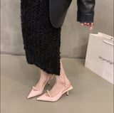 kamames kamames Black Temperament High-Heeled Sandal Fairy Shoes 2024 New Spring And Summer French With Skirt Single Shoes