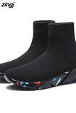 zingj For Women Vulcanized Shoes Female Socks Shoes Trainers Women Slip-on Stretch Platform Shoes Black Sneaker Femme