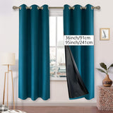 2 Panels Luxurious Blackout Faux Linen Imitation Textured Curtains - Panels with Insulating Polyester Coating, Grommet Top, and Room Darkening Function for Bedroom, Living Room, Home Decoration and Energy Efficiency