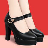 kamames Thick-Heeled Cheongsam Catwalk High-Heeled Women's Thick-Soled Waterproof Platform Model Performance Shoes Working Women's Shoes
