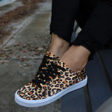 kamames women's shoes 2022 new Lace Up casual shoes women flats Leopard loafers womens espadrilles Plus size shoes for women