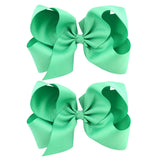 2Pcs/lot 6'' Solid Color Grosgrain Ribbon Bows Hair Clips For Cute Girls Large Handmade Hairpins Barrettes Kids Hair Accessories