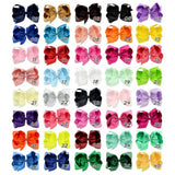 6 Inch Big Grosgrain Ribbon Solid Hair Bows With Clips Girls Kids Hair Clips Headwear Boutique Hair Accessories