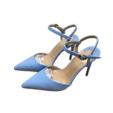 kamames cm Slingbacks pointed toe women shoes summer shoes for women pumps high heels ankle strap LX005 ROVICIYA