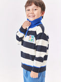 Marcolor Boys Striped Knit Pullover Sweater, Long Sleeve Half Zipper Top, Casual Fall/Winter Jumper