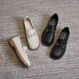kamames kamames Loafwomen Autumn 2023 New Fashion Versatile Thick British Style Small Leather Shoes Pedal Jk Single Shoes