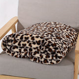 1pc Plush Faux Rabbit Fur Leopard Print Double-Layered Soft Blanket - Cozy Lunch Break, Sofa, Couch, and Home Throw for Nap and Relaxation - Stylish, Reversible, and Easy to Care