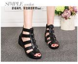 2021 summer Fashion sandals genuine leather soft outsole comfortable open toe wedges mother shoes flat sandals