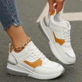 kamames Women's Sports Casual Shoes New Fashion Slope Heels Thick Soles Leisure Sports Women's Single Shoes 43 Large Spot