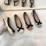 kamames And Luxurious French Women's Shoes Flat-Soled Fairy Design Single Shoes Female Minority Square Head Retro Soft Leather With A Foot On Grandma's Shoes