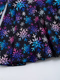 Colorful Snowflake Graphic Long Sleeve Dress Girls Casual Dresses Kids Gift Halloween Christmas