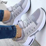 kamames Women's Large Size Tennis Casual Shoes Increase Fashion Thick-soled Sneakers Light Vulcanized Socks Air Cushion Breathable Shoes