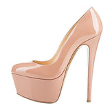 kamames Round Head Waterproof Table Super High Heels Large Size Single Shoes Sexy Platform Heels