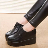 kamames The Spring And Autumn Of 2024, The New Korean Version Of High-Heeled Women's Shoes Increased Single Shoes, British Retro Thick-Soled Muffin Shoes.