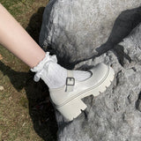 kamames Mary Jane Small Leather Shoes For Women In Autumn 2024 Thin Cosplay Thick Soles, Thick Heels And High Heels Jk Single Shoes