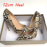 kamames Snake Print 12cm Extreme High Heel Pointed Toe Women Pumps Valentine Stiletto Woman Shoes Party Evening YG027 ROVICIYA
