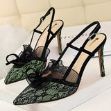 BIGTREE Shoes Lace Hollow Woman Pumps Sexy High Heels Party Shoes Fashion Women Heels Ladies Shoes Women Sandals Plus Size 42 43