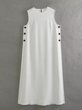 kamames kamames New Women's Sleeveless Slit Women's Dress Hair A1-9527