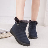 kamames Warm Plush Casual Shoes for Women Plus Size Waterproof Wedges Snow Boots Platform Ankle Boots Women Side Zipper Booties