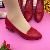 kamames kamames Soft Leather Single Shoes Female 2023 Spring And Autumn New Anti-Skid Soft Sole Comfortable Thick Heel Fashion Pointed One Foot Pedal Mother Shoes