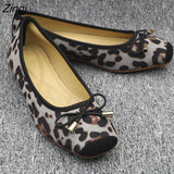 kamames Leopard Ballet Women Slip on Loafers Ladies Ballerina Platform Flats Comfortable Casual Flat Shoes