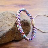 Vibrant 4mm Natural Stone Beads Handmade Yoga Bracelet - Adjustable, Braided, Colorful, One-of-a-Kind Accessory for Women - Perfect for Meditation, Spiritual Practices, and Everyday Wear