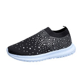 kamames Women's Shoes Breathable Flying Ribbon Drill Mesh Shoes Mother Middle-Aged And Elderly Walking Shoes Leisure Shoes Mesh Girls
