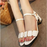 Sandals  Open Toe Women Chunky Heels Casual Womens Black White All-match Female Pumps Fashion Buckle Shoes H2403285QIS