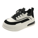kamames kamames Autumn / Winter New Shoes Women's Niche Design Round Head Single Shoes With Color Thick Sole Increased Casual Sports Board Shoes