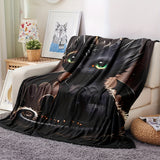 1pc, Flannel Digital Simple Little Black Dragon Pattern Printed Blanket Shawl Blanket Nap Throw Blanket Soft Skin-friendly Casual Sofa Blanket, Throw Blanket, Lunch Break Blanket, One Blanket Multi-purpose