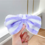 New Leopard Soft Bow Wash Face Headbands For Women Girls make Up Coral Fleece Hairbands Hair Holder Headwear Hair Accessories