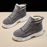 kamames Casual Shoes Lace-up Fashion Sneakers Platform Snow Boots Winter Women Boots Warm Plush Women's Shoes Zapatos De Mujer