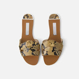 kamames ZARZ Woman 2022 Flat Shoes Spring Summer Pointed Sexy Bow Outer Wear Plus Size 41 Beige Lazy Sandals And Slippers Women Luxury