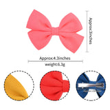 4Pcs/set Solid Colors Cotton Hair Bows With Clip For Cute Girls Hair Clips Handmade Hairpins Barrettes Kids Hair Accessories