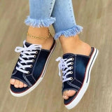 kamames Denim Canvas Casual Shoes Flat Ladies Slippers Womens Closed Toe Sandals Roman Sandals Platform Loafers Zapatos De Mujer
