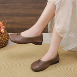 kamames kamames Single Shoes Women 2024 Spring Fall New Korean Version Fashion Round Head Flat Bottom A Foot Pedal Mother Shoes