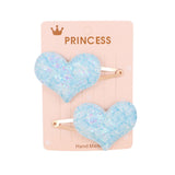 2Pcs/set Glitter Cartoon Cartoon Love Heart Crown Hair Clips For Girls Handmade Hairpins Boutique Barrette Kids Hair Accessories