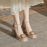 kamames kamames Baotou Mary Jane Single Shoe Sandals High Heels 2023 Summer New Niche Design Model Of Versatile Shoes