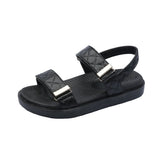 Trends Sandals Summer New Flat British Wind Velcro Embroidery Thick-soled Casual Casual Roman Fragrance Designer Shoes Star