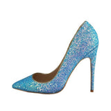 kamames Glitter Shiny Shoes Woman Pointed Toe High Heel Stilettos 12 cm Women Pumps LF003 ROVICIYA