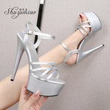 kamames Shoes Women Stiletto sandals Striptease Walking Show Sandals Model high-heeled Shoes Sandals Platform Wedding Shoes Female New