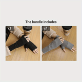 Simple Solid Color Fingerless Gloves, Short Elastic Self-heating Gloves, Winter Thin Warm Gloves For Women