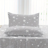 4-Piece Meteor Print Bedding Set - Soft, Breathable Comfort for Bedroom, Guest Room, Hotel - Includes Fitted & Flat Sheets, 2 Pillowcases