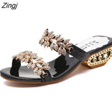 kamames Women Sandals Flip Flop Fashion Rhinestone Wedges Shoes Crystal High Heels Sandals Women Shoes Summer Casual Beach Sandals